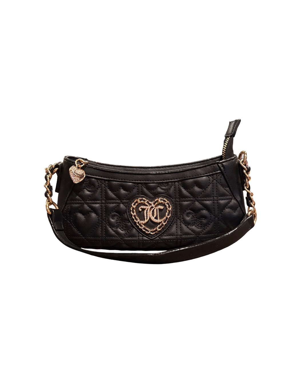 Juicy Couture Flawless Heart Quilted Shoulder Bag in “Liquorice Black"